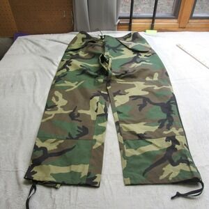 Military Rain Over Pants Mens Medium Green Camo Cold Trousers Goretex 36x29
